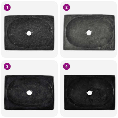 vidaXL Sink Black 50x35x10 cm Marble