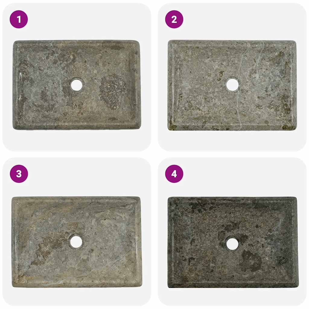 vidaXL Sink Grey 50x35x10 cm Marble