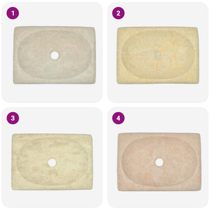 vidaXL Sink Cream 50x35x10 cm Marble