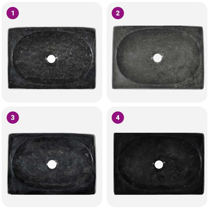vidaXL Sink Black 50x35x10 cm Marble