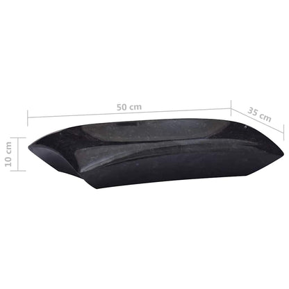 vidaXL Sink Black 50x35x10 cm Marble