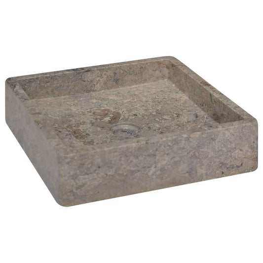 vidaXL Sink Grey 40x40x10 cm Marble