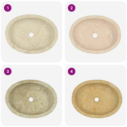 vidaXL Sink Cream 53x40x15 cm Marble