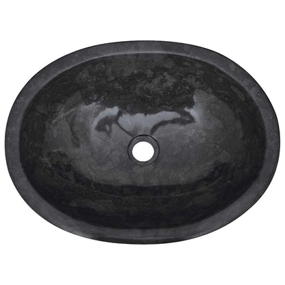 vidaXL Sink Black 53x40x15 cm Marble