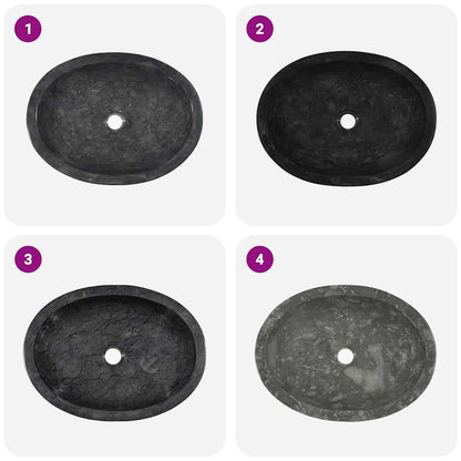 vidaXL Sink Black 53x40x15 cm Marble