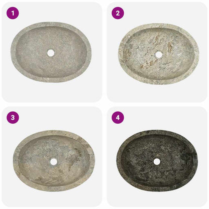 vidaXL Sink Grey 53x40x15 cm Marble
