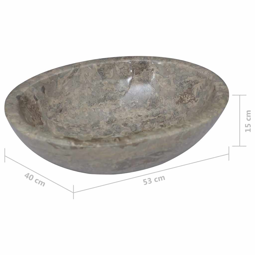 149173 vidaXL Sink Grey 53x40x15 cm Marble
