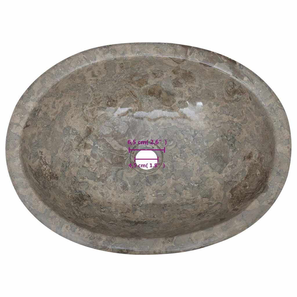 vidaXL Sink Grey 53x40x15 cm Marble