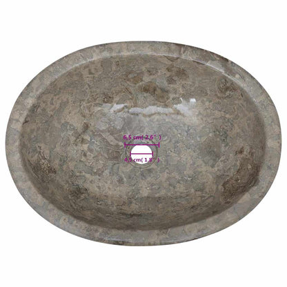 vidaXL Sink Grey 53x40x15 cm Marble