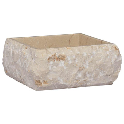 149174 vidaXL Sink Cream 30x30x13 cm Marble