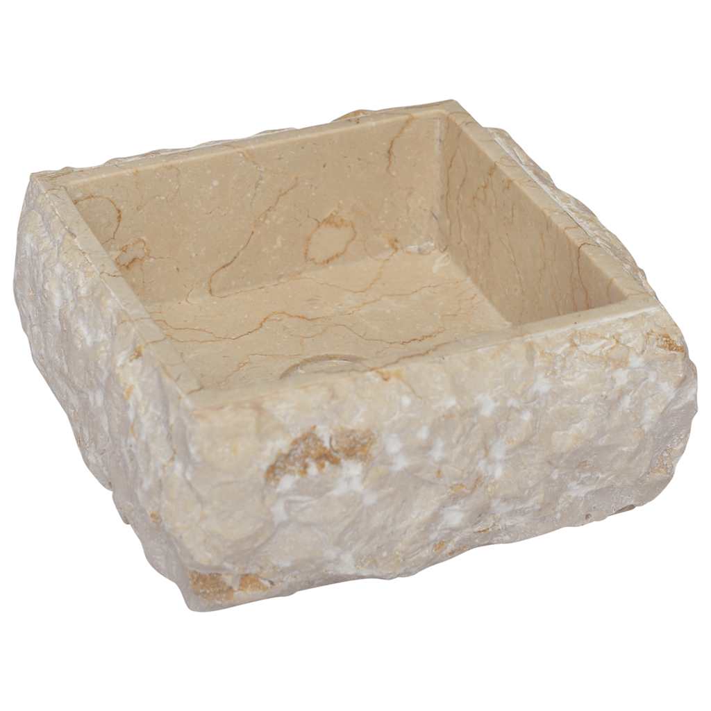 149174 vidaXL Sink Cream 30x30x13 cm Marble