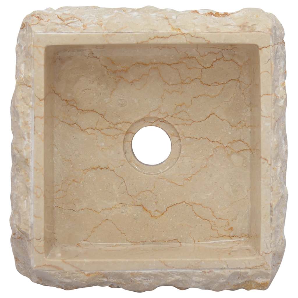 149174 vidaXL Sink Cream 30x30x13 cm Marble