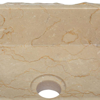 149174 vidaXL Sink Cream 30x30x13 cm Marble