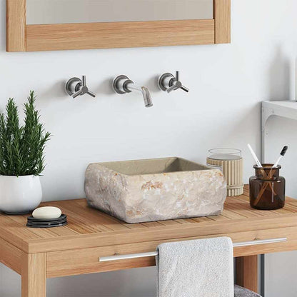 vidaXL Sink Cream 30x30x13 cm Marble