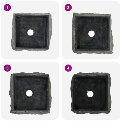 vidaXL Sink Black 30x30x13 cm Marble