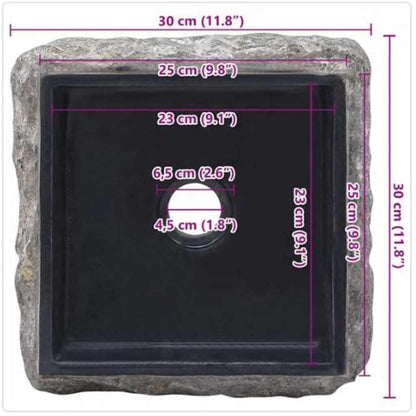 vidaXL Sink Black 30x30x13 cm Marble