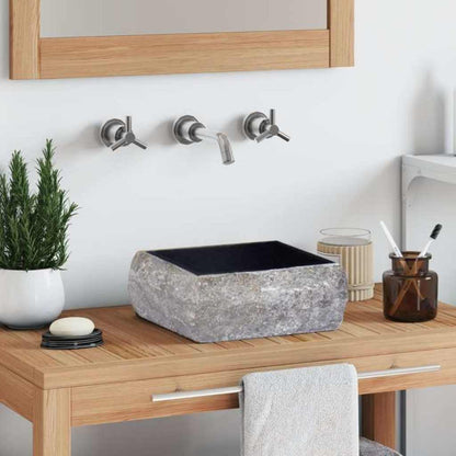 vidaXL Sink Black 30x30x13 cm Marble