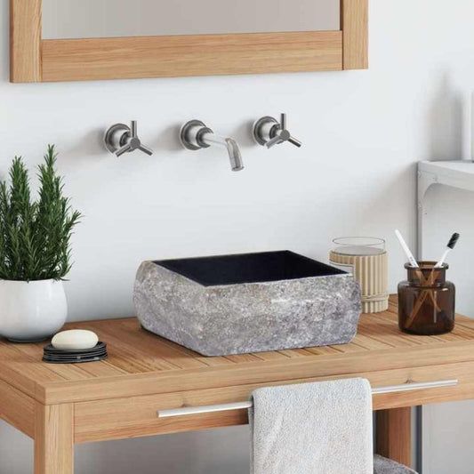 vidaXL Sink Black 30x30x13 cm Marble