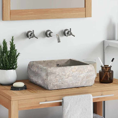 149176 vidaXL Sink Grey 30x30x13 cm Marble