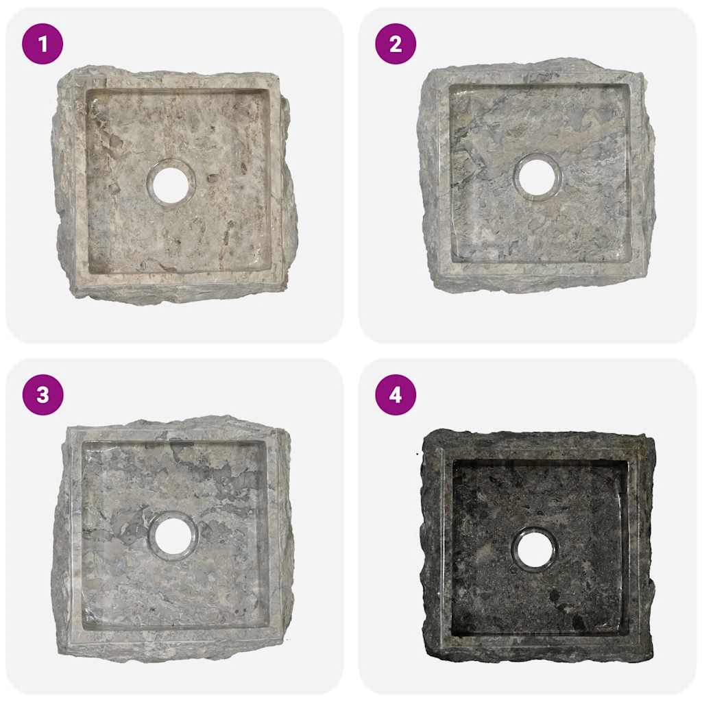 149176 vidaXL Sink Grey 30x30x13 cm Marble