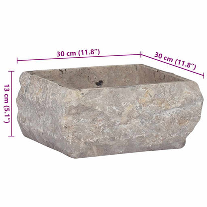 vidaXL Sink Grey 30x30x13 cm Marble