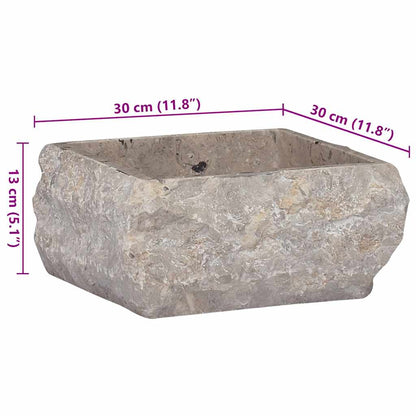 149176 vidaXL Sink Grey 30x30x13 cm Marble