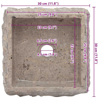 149176 vidaXL Sink Grey 30x30x13 cm Marble