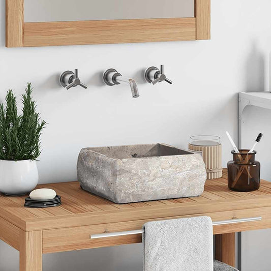 vidaXL Sink Grey 30x30x13 cm Marble