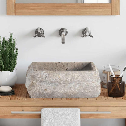 vidaXL Sink Grey 30x30x13 cm Marble