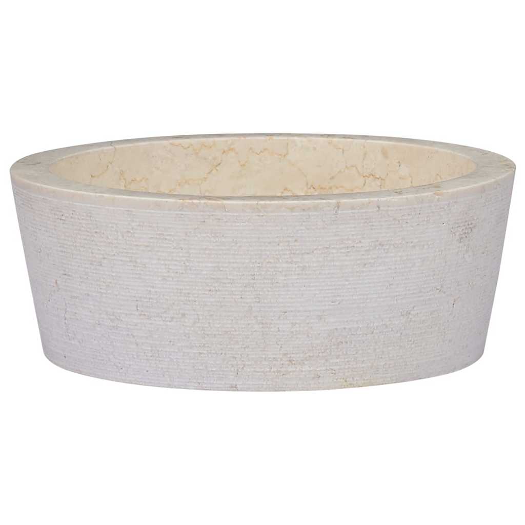 149177 vidaXL Sink Cream Ø40x15 cm Marble