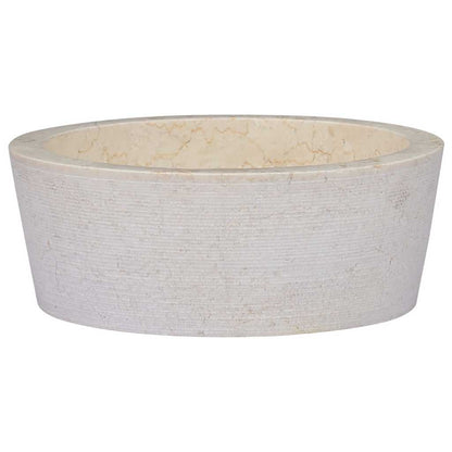 149177 vidaXL Sink Cream Ø40x15 cm Marble