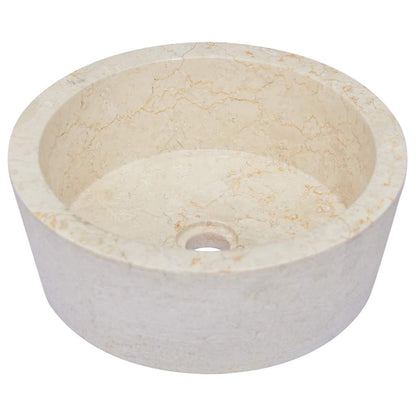 vidaXL Sink Cream Ø40x15 cm Marble