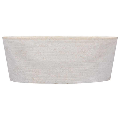 vidaXL Sink Cream Ø40x15 cm Marble