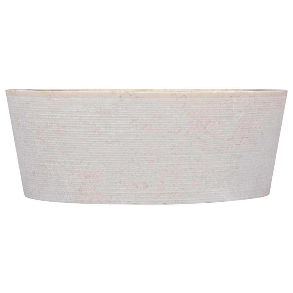 149177 vidaXL Sink Cream Ø40x15 cm Marble