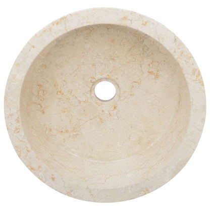 149177 vidaXL Sink Cream Ø40x15 cm Marble