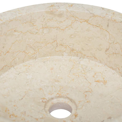 vidaXL Sink Cream Ø40x15 cm Marble