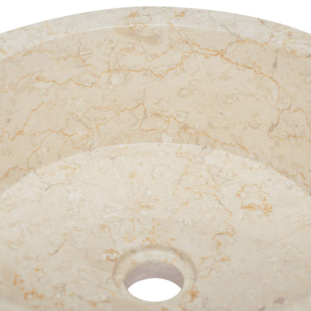 vidaXL Sink Cream Ø40x15 cm Marble