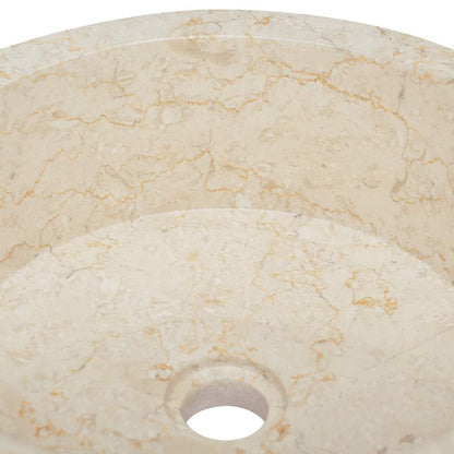 149177 vidaXL Sink Cream Ø40x15 cm Marble