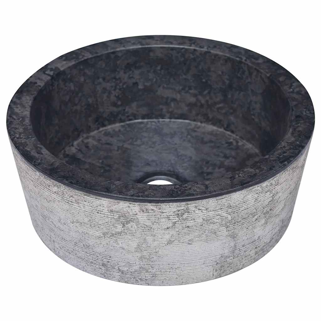 vidaXL Sink Black Ø40x15 cm Marble