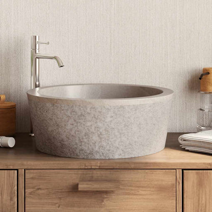 vidaXL Sink Grey Ø40x15 cm Marble
