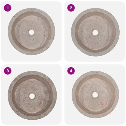 vidaXL Sink Grey Ø40x15 cm Marble