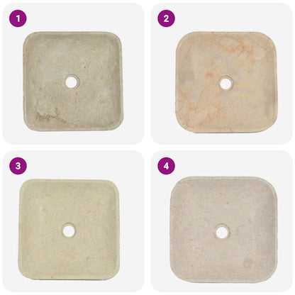 vidaXL Sink Cream 40x40x10 cm Marble