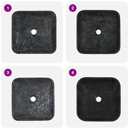 vidaXL Sink Black 40x40x10 cm Marble