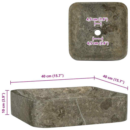 vidaXL Sink Grey 40x40x10 cm Marble