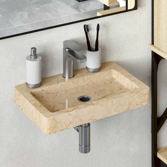 vidaXL Sink Cream 38x24x6.5 cm Marble