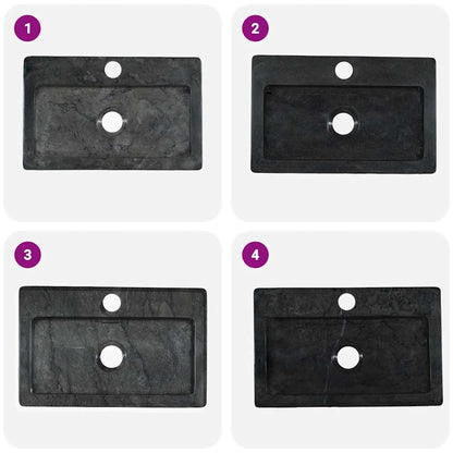 vidaXL Sink Black 38x24x6.5 cm Marble