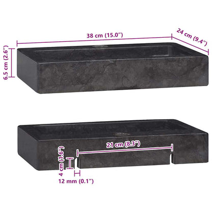 vidaXL Sink Black 38x24x6.5 cm Marble