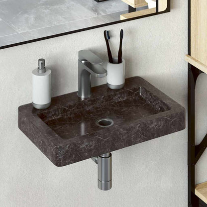 vidaXL Sink Black 38x24x6.5 cm Marble