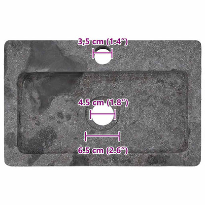 vidaXL Sink Grey 38x24x6.5 cm Marble