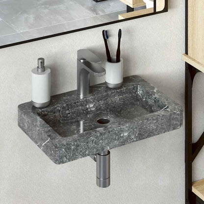 vidaXL Sink Grey 38x24x6.5 cm Marble